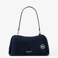 Michael Kors Cecily Medium Suede Shoulder Bag-NAVY