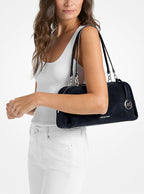 Michael Kors Cecily Medium Suede Shoulder Bag-NAVY