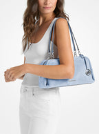 Michael Kors Cecily Medium Suede Shoulder Bag-PALE OCEAN