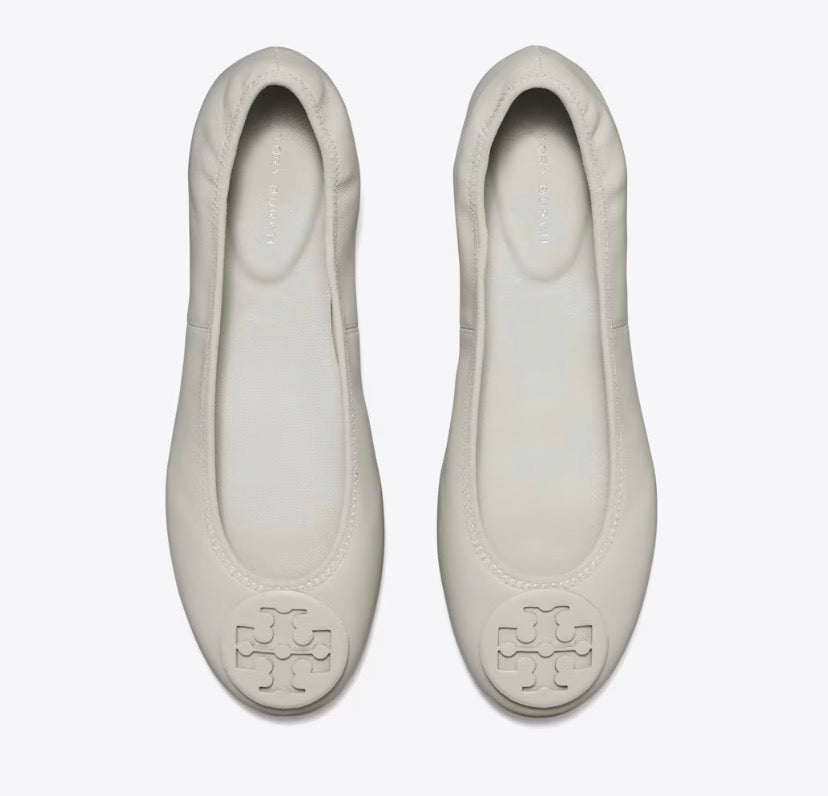 TORY BURCH REVA TRAVEL BALLET  -  DOVE GRAY