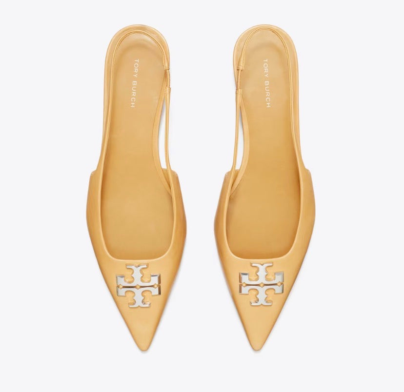 TORY BURCH ELEANOR SLINGBACK FLAT   -  Honeycomb Tan