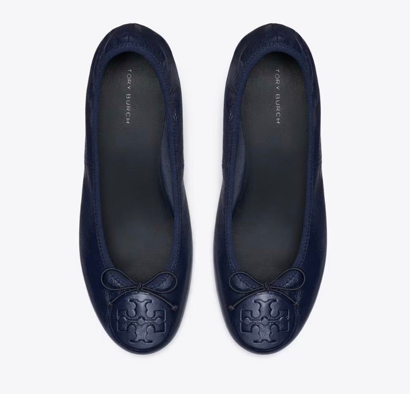 TORY BURCH REVA HEELED BALLET   -   New Navy