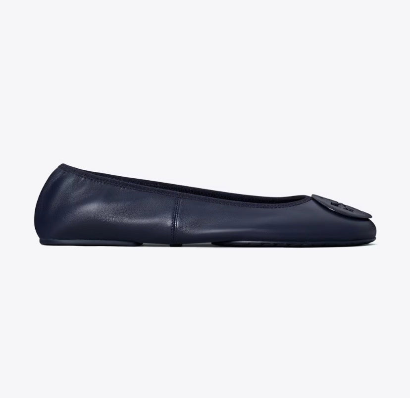 TORY BURCH REVA TRAVEL BALLET  -  NEW NAVY