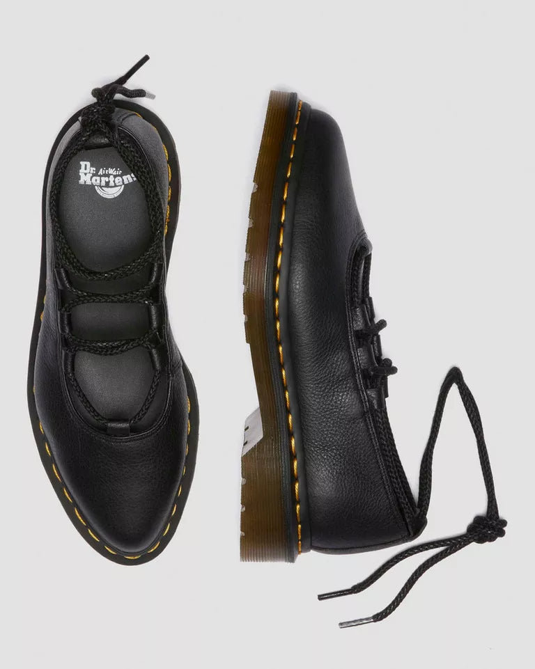 Dr. Martens Elphie II Virginia leather ballet flats  -  Black — Virginia