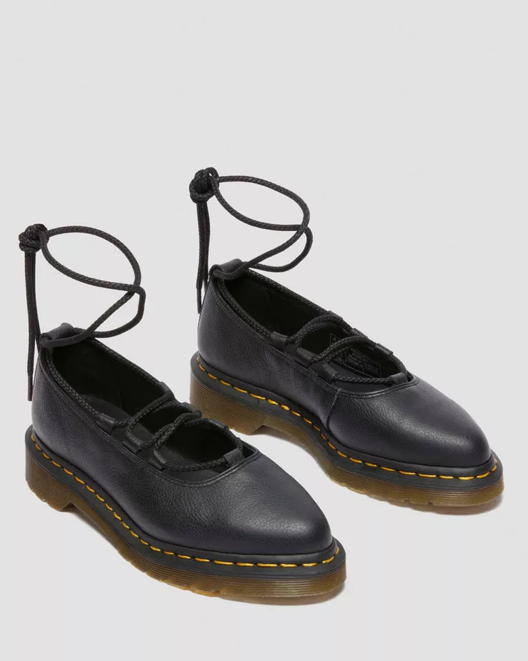 Dr. Martens Elphie II Virginia leather ballet flats  -  Black — Virginia