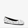 Michael Kors Matilda Studded Leather Ballet Flat-OPTIC WHITE