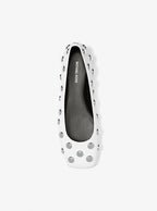 Michael Kors Matilda Studded Leather Ballet Flat-OPTIC WHITE