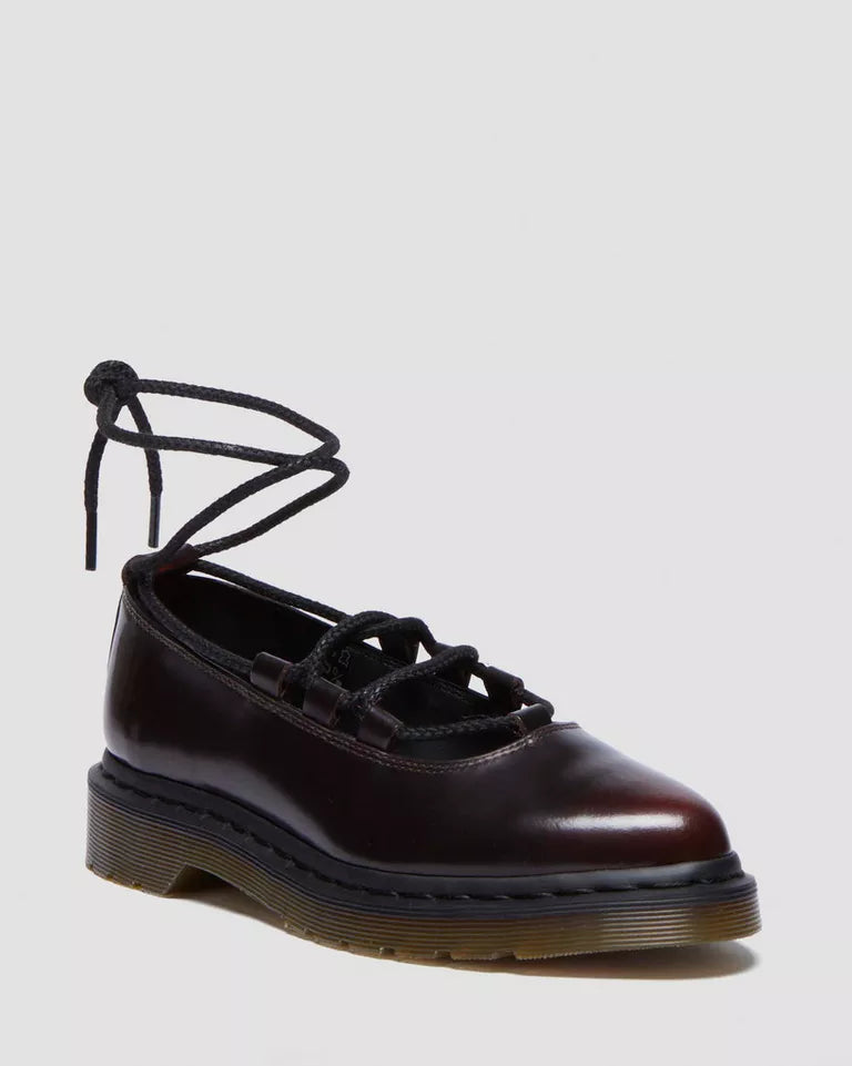 Dr. Martens Elphie II leather ballet flats  -  Cherry Red — Arcadia