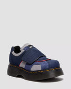 Dr. Martens Buzz Strap Mixed Material Shoes  -  Dark Blue & Grey