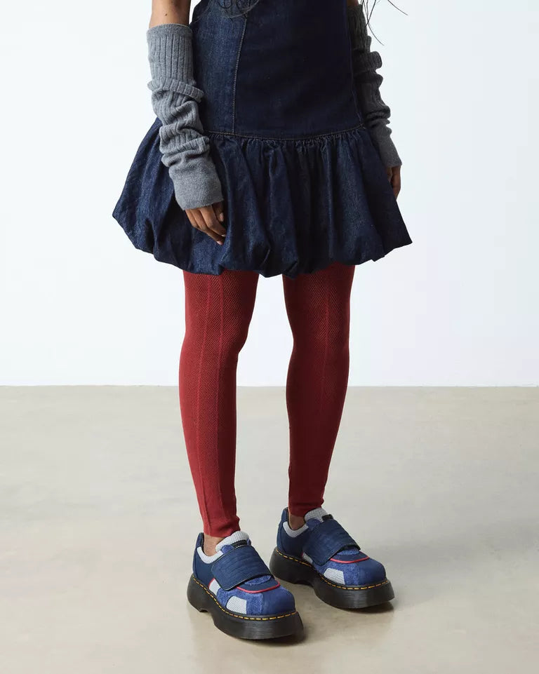 Dr. Martens Buzz Strap Mixed Material Shoes  -  Dark Blue & Grey