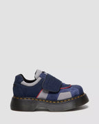 Dr. Martens Buzz Strap Mixed Material Shoes  -  Dark Blue & Grey