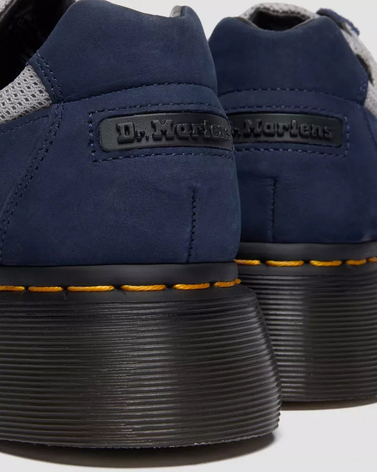 Dr. Martens Buzz Strap Mixed Material Shoes  -  Dark Blue & Grey
