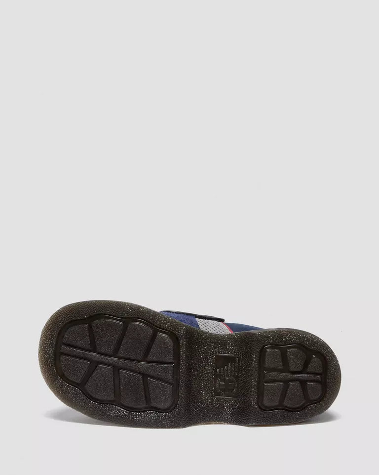 Dr. Martens Buzz Strap Mixed Material Shoes  -  Dark Blue & Grey