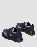 Dr. Martens Buzz Strap Mixed Material Shoes  -  Dark Blue & Grey