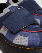 Dr. Martens Buzz Strap Mixed Material Shoes  -  Dark Blue & Grey