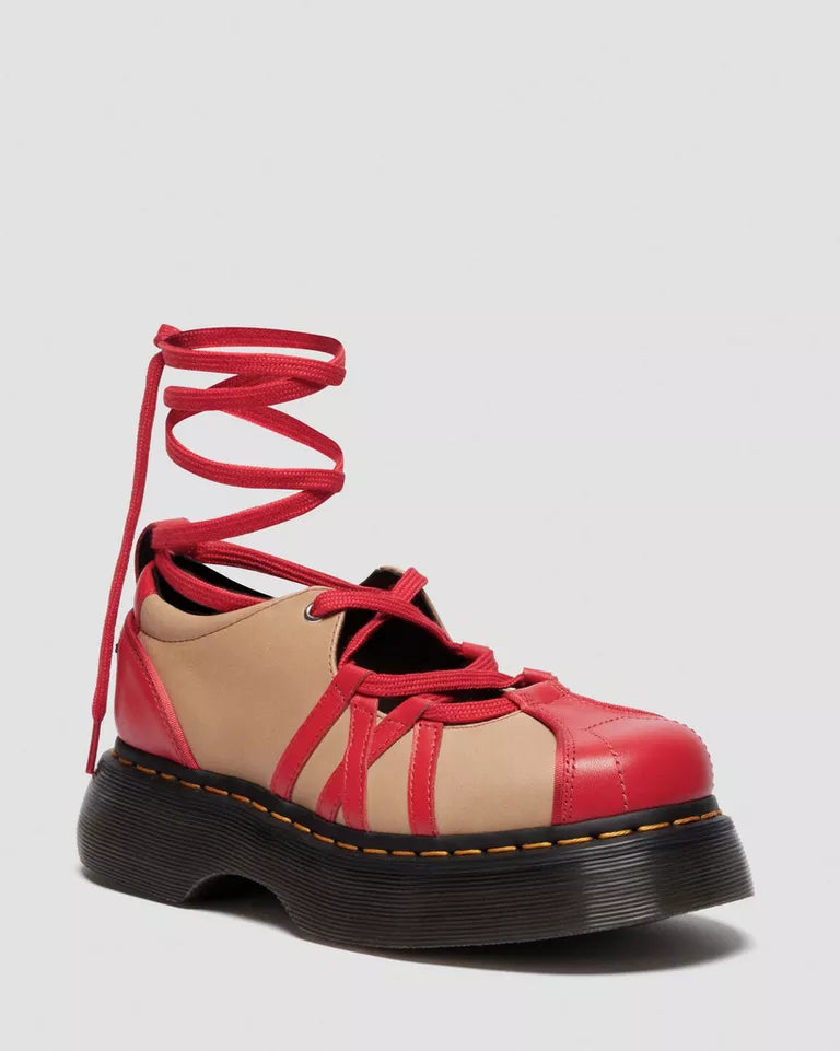 Dr. Martens BUZZ BALLERINA LEATHER SHOES  -  Red