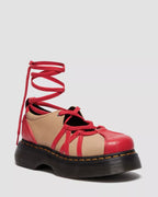 Dr. Martens BUZZ BALLERINA LEATHER SHOES  -  Red