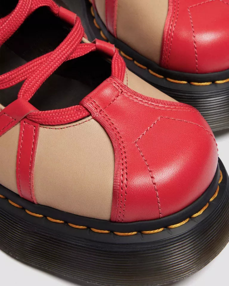 Dr. Martens BUZZ BALLERINA LEATHER SHOES  -  Red