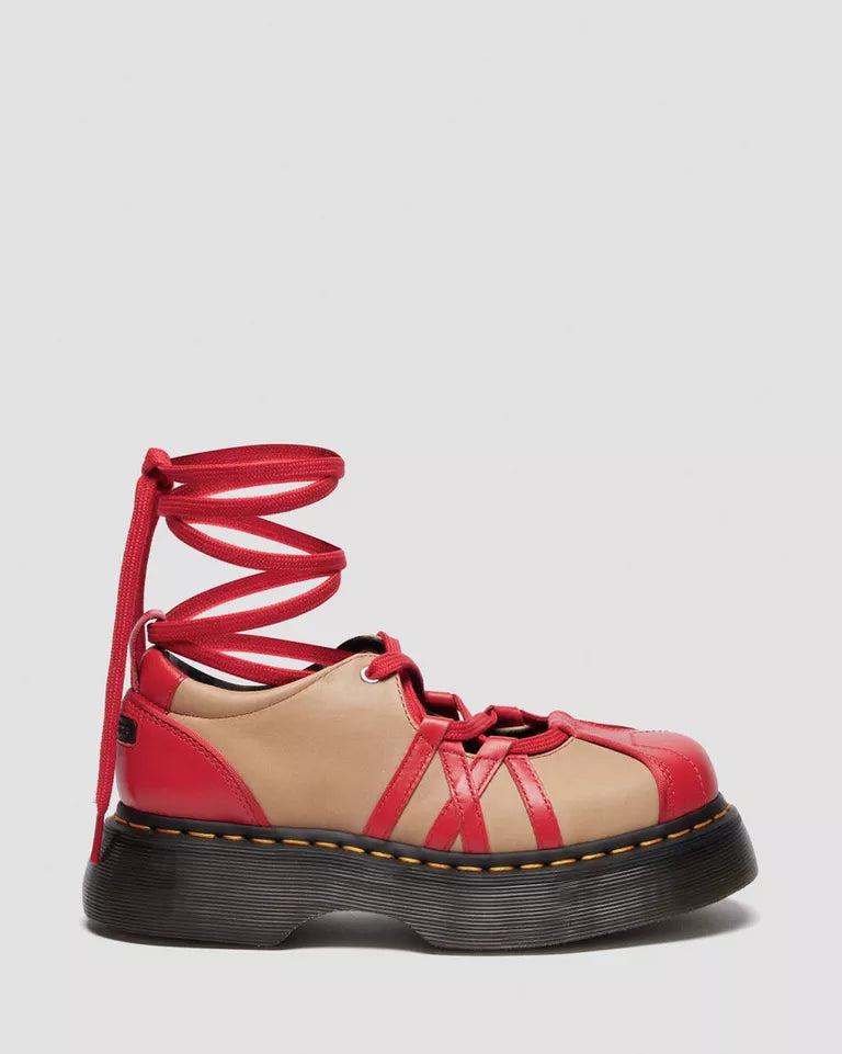 Dr. Martens BUZZ BALLERINA LEATHER SHOES  -  Red
