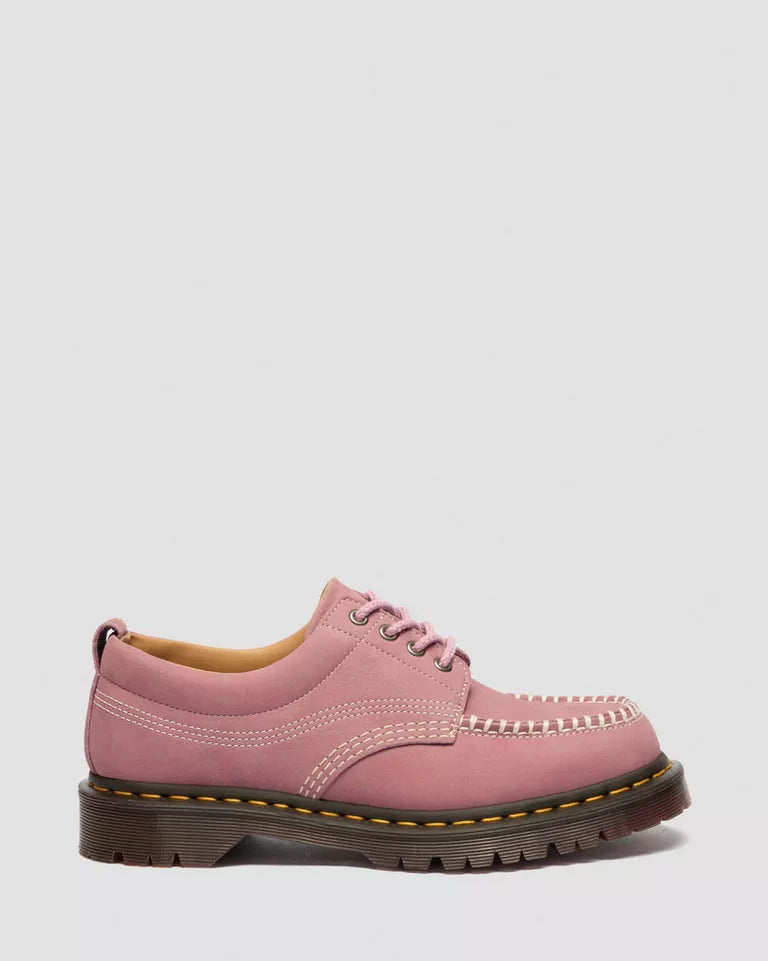 Dr. Martens Lowell Nubuck Moc Toe Shoes  -  Dusty Rose Pink — Milled Nubuck Wp