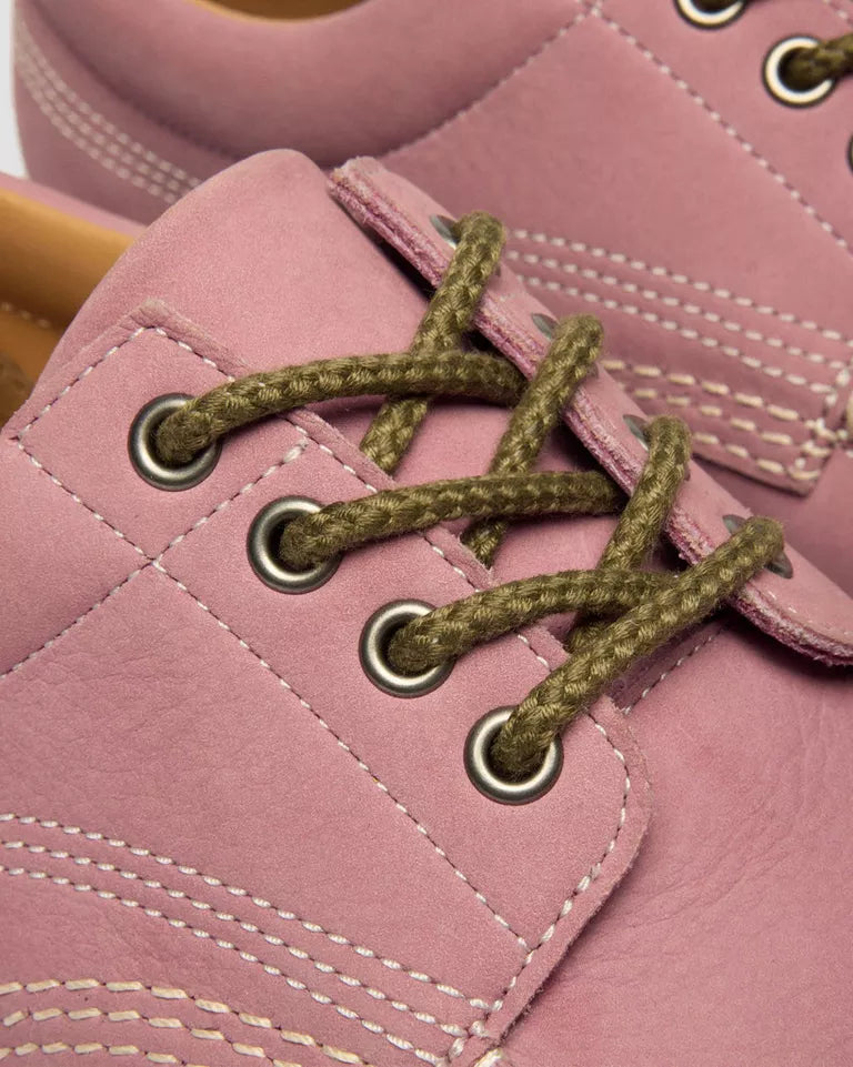 Dr. Martens Lowell Nubuck Moc Toe Shoes  -  Dusty Rose Pink — Milled Nubuck Wp