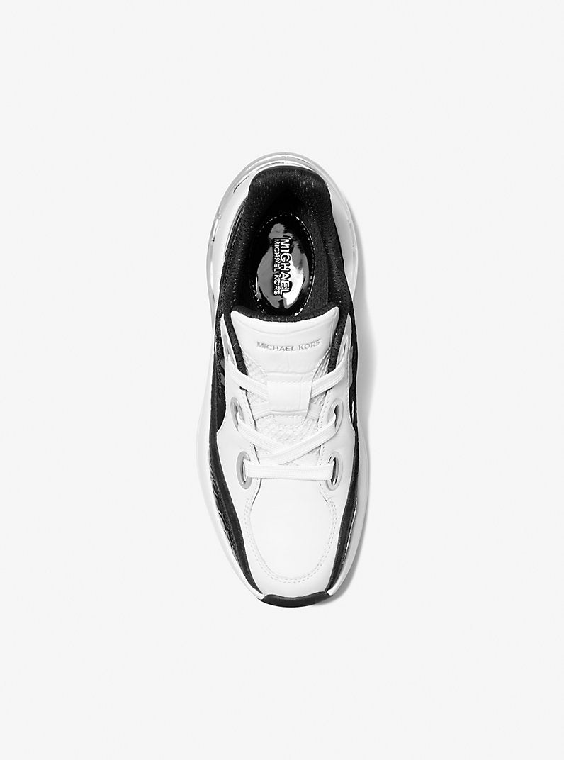 Michael Kors Toni Mixed-Media Trainer- BLACK/WHITE