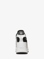 Michael Kors Emmy Signature Logo and Leather Wedge Trainer-BLACK