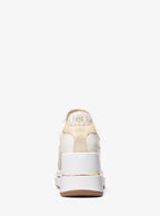 Michael Kors Emmy Signature Logo and Leather Wedge Trainer-VANILLA