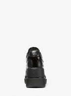 Michael Kors Emmy Leather and Mesh Wedge Trainer-BLACK
