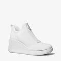 Michael Kors Emmy Mesh Zip-Up Wedge Trainer- OPTIC WHITE