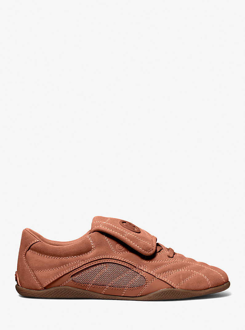 Michael Kors Kyler Suede and Mesh Trainer-LUGGAGE