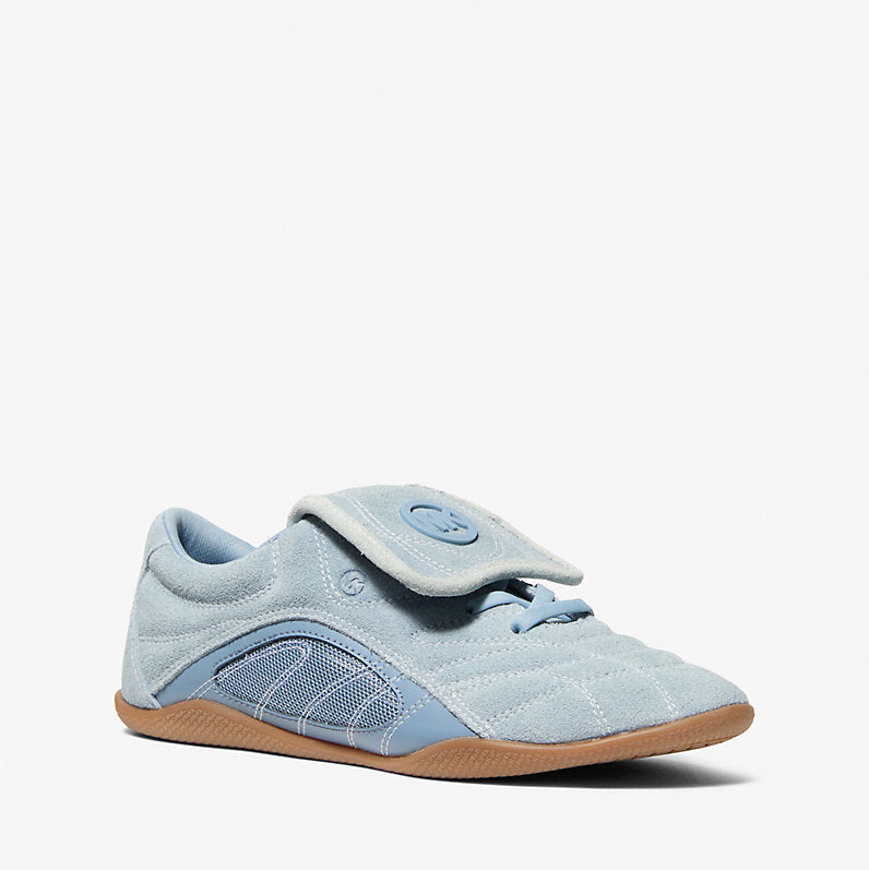 Michael Kors Kyler Suede and Mesh Trainer-CHAMBRAY