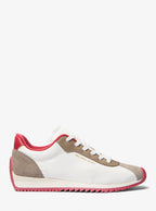 Michael Kors Rhodes Mixed-Media Trainer-OPTIC WHITE