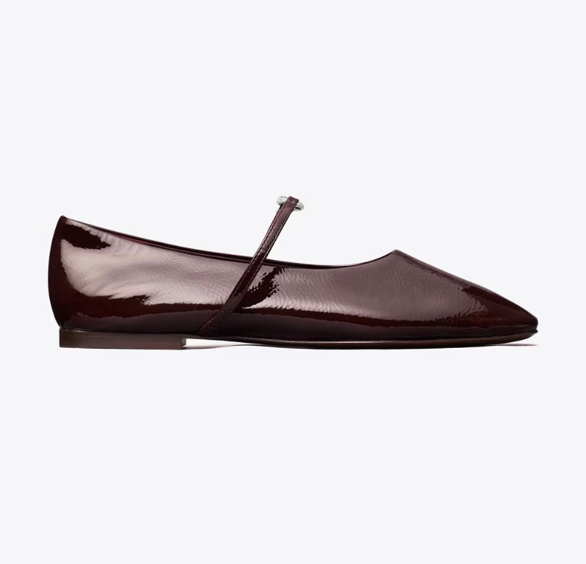 TORY BURCH GEMINI LINK MARY JANE   -  Plum / Silver