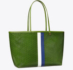 TORY BURCH RACER TOTE  -  green printed