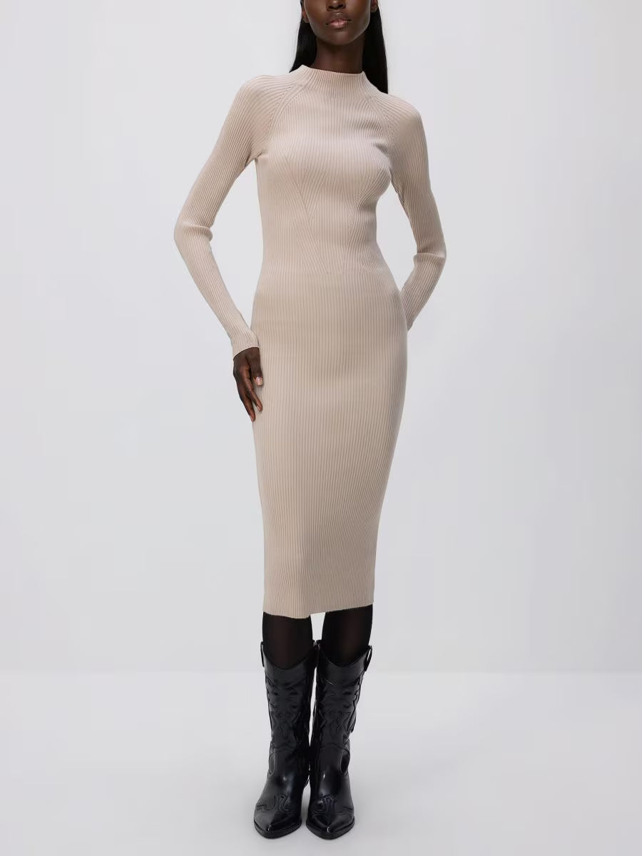 Rippstrickkleid aus Viskose