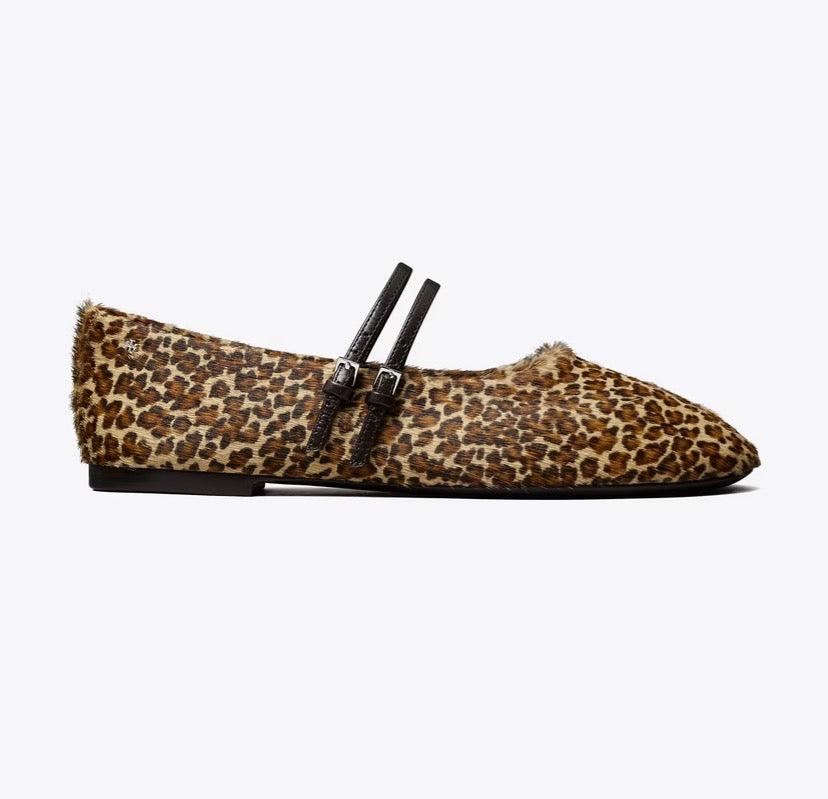 TORY BURCH MARY JANE TWO-BAND BALLET   -   Leopard Multi