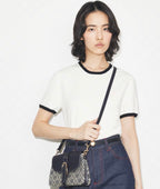 TORY BURCH T MONOGRAM SOFT SMALL SHOULDER BAG  -  tory navy