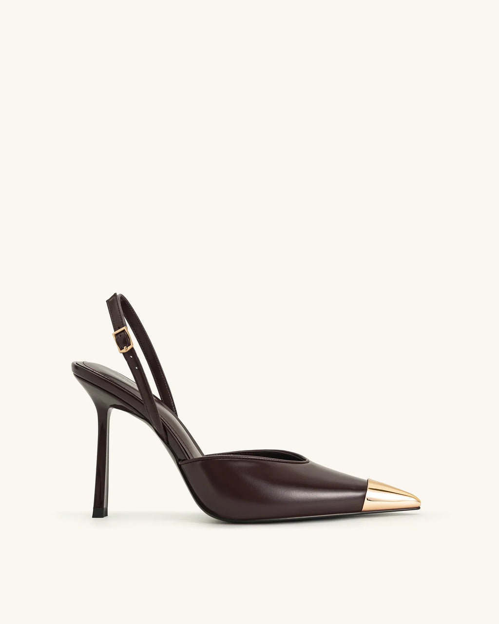 JW PEI Savannah Gold Tipped Slingback Pumps - Burgundy