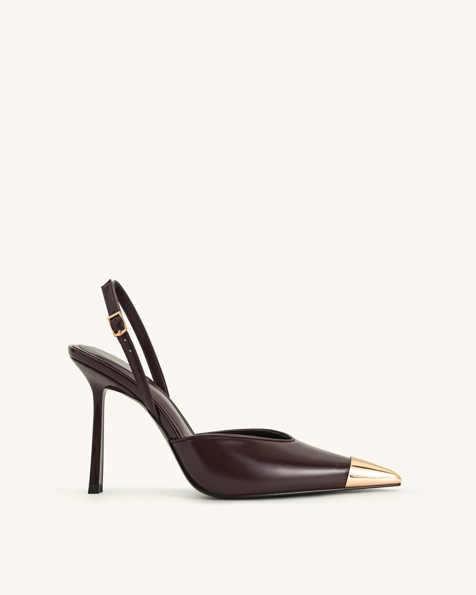 JW PEI Savannah Gold Tipped Slingback Pumps - Burgundy