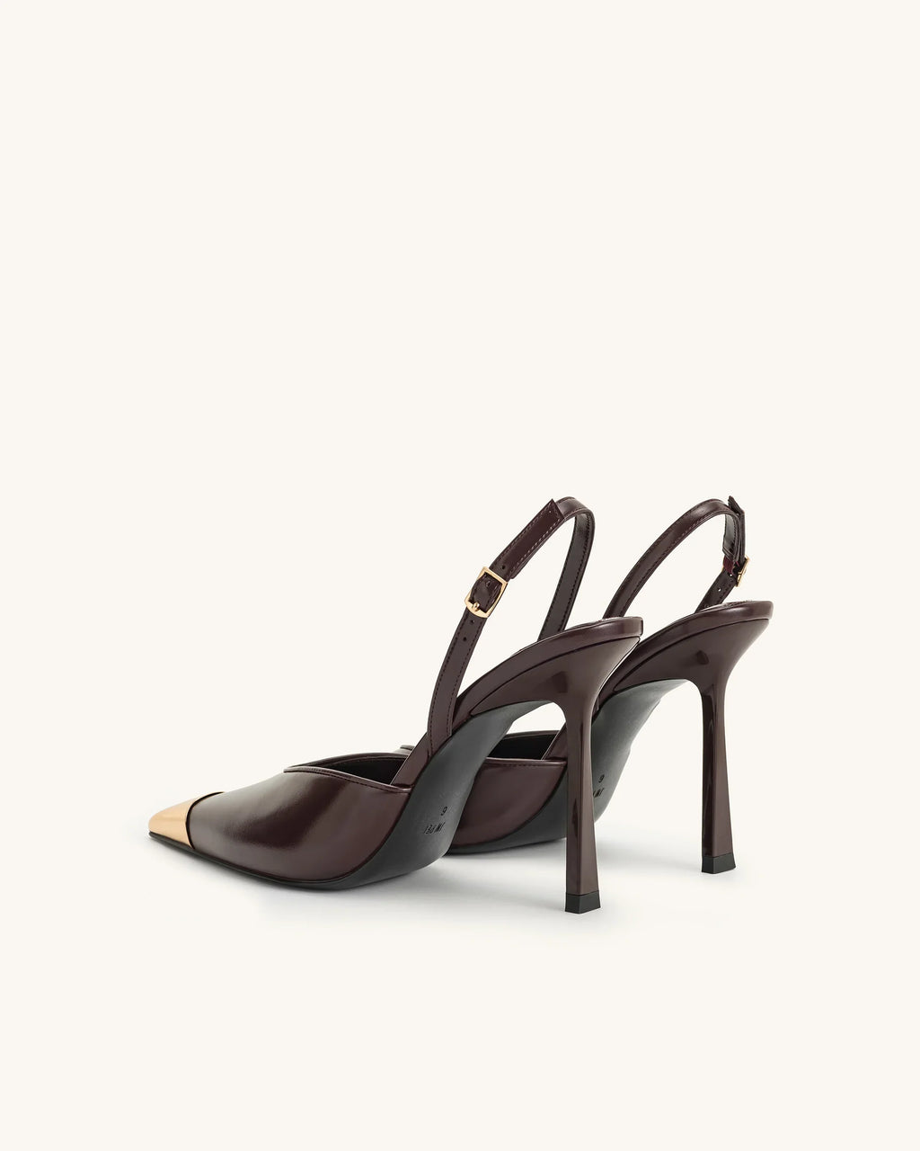JW PEI Savannah Gold Tipped Slingback Pumps - Burgundy