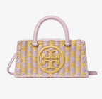 TORY BURCH ELLA HAND-CROCHETED EAST-WEST TOTE  -  pale purple