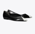 TORY BURCH TRIANGLE POINTED FLAT   -  Perfect Black / Salt