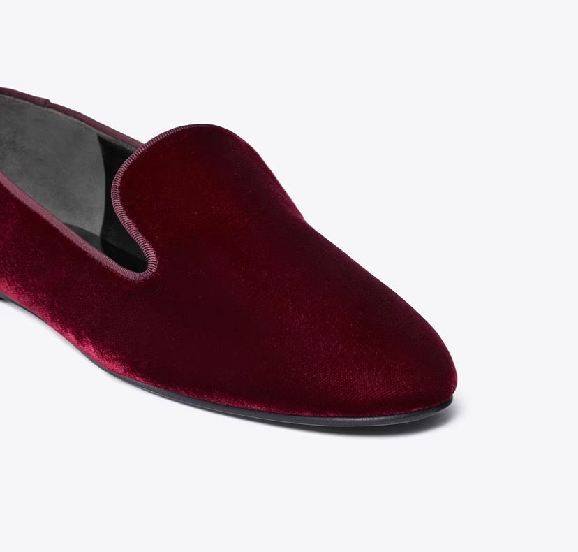 TORY BURCH SMOKING SLIPPER   -  Dark Carmine