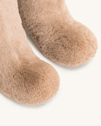 JW PEI Isabella Slouchy Faux Fur Boots  -  Beige