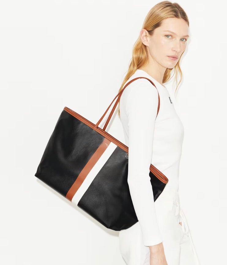 TORY BURCH RACER TOTE  -  black
