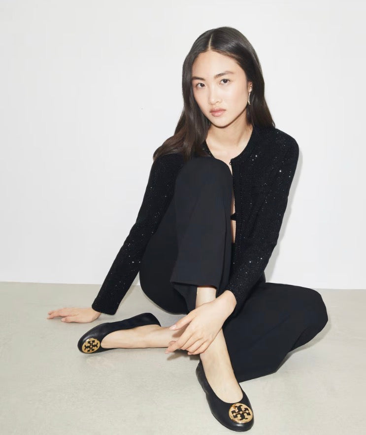 TORY BURCH REVA TRAVEL BALLET  -  Perfect Black / Gold