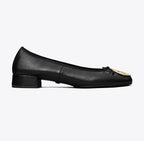 TORY BURCH REVA HEELED BALLET   -   Perfect Black / Gold