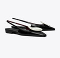 TORY BURCH PATOS SLINGBACK   -  Perfect Black / Silver