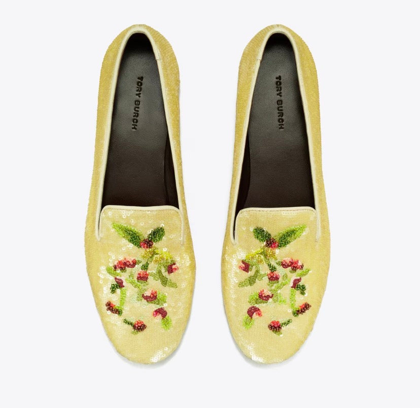 TORY BURCH SMOKING SLIPPER   -  Beige